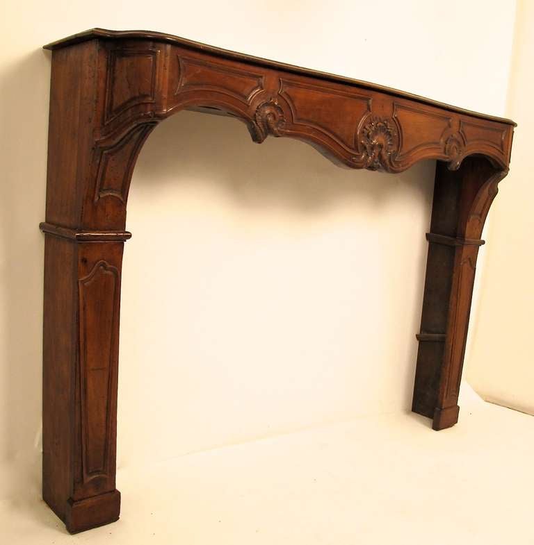 18thC French Walnut Mantle In Excellent Condition In San Francisco, CA