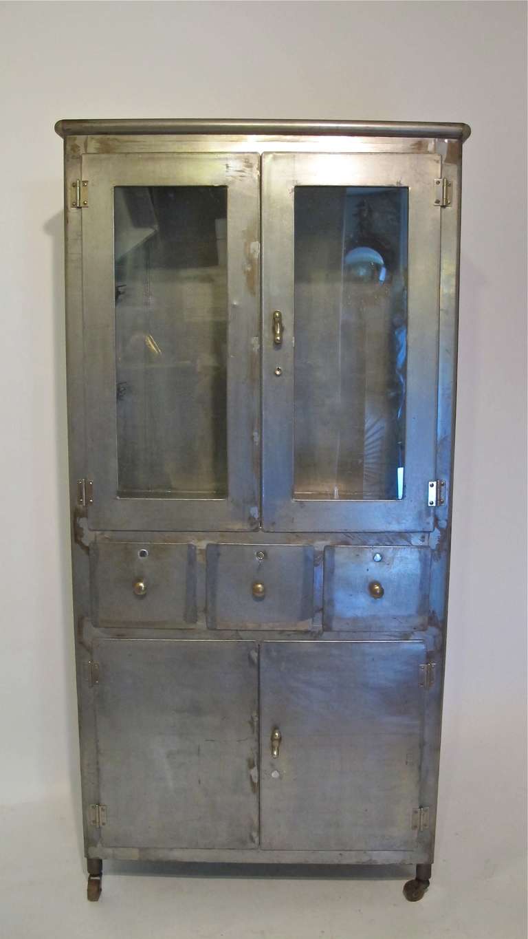 Mid-20th Century Steel Medical Cabinet