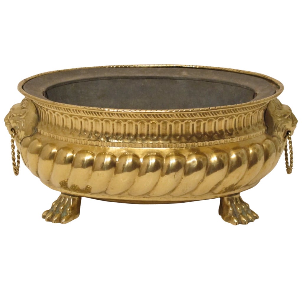 19th Century English Brass Jardiniere