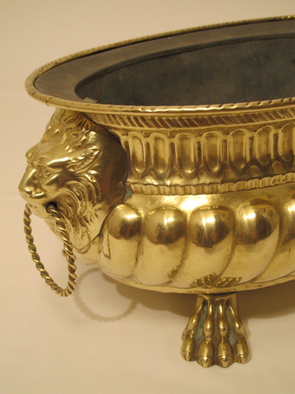 19th Century English Brass Jardiniere 1