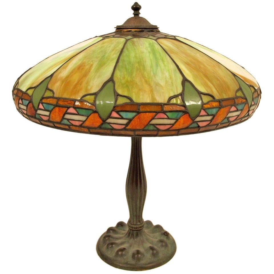 Duffner and Kimberly Art Glass Lamp