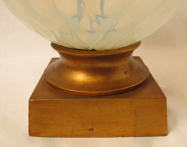 20th Century Venetian Opaline Pineapple Lamp For Sale