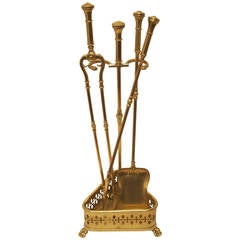 Antique Brass Fireplace Tools