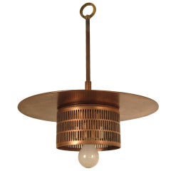 Pair of Industrial Copper Light Fixtures