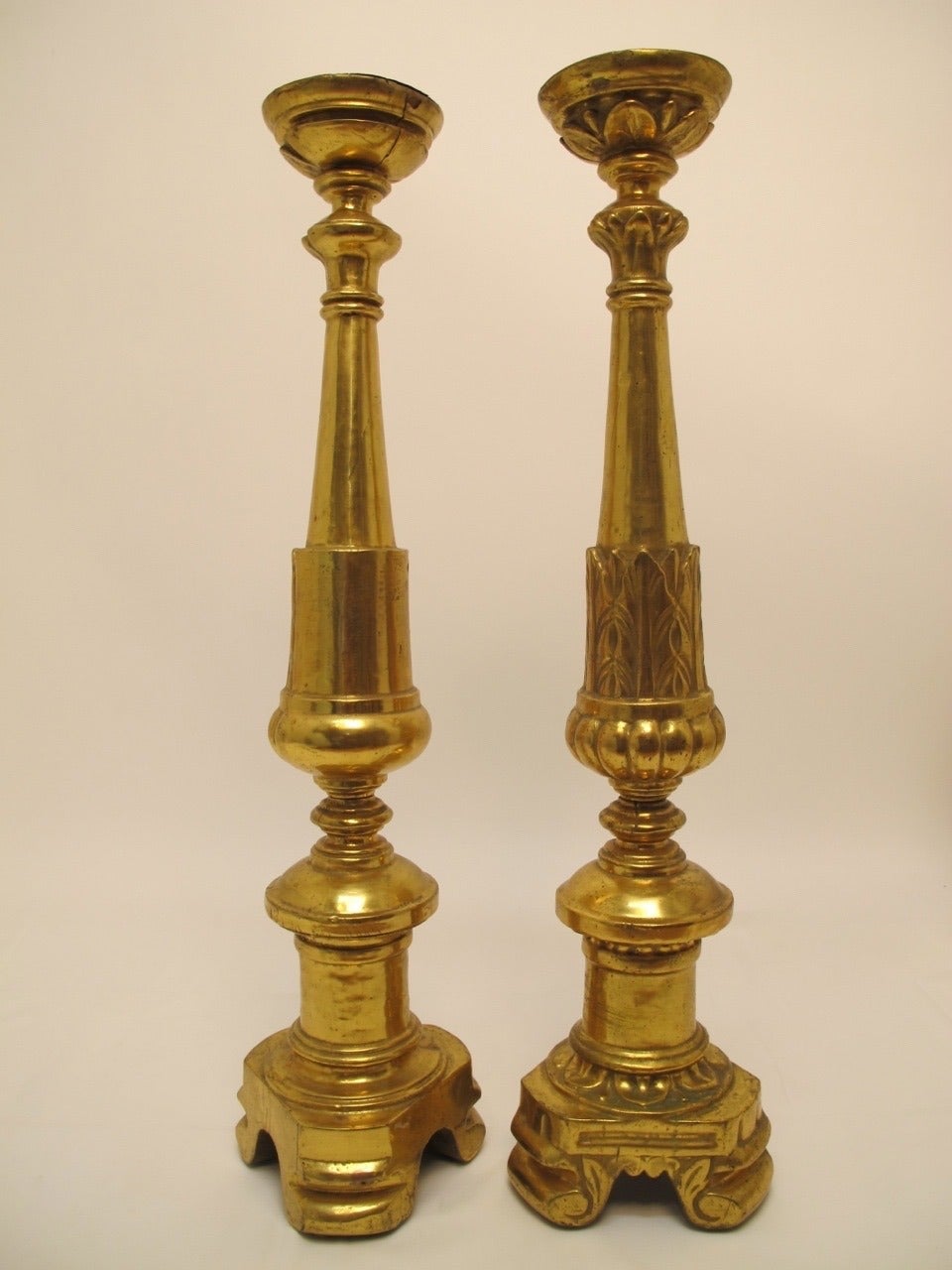 19th Century Italian Gilt Altar Prickets 1