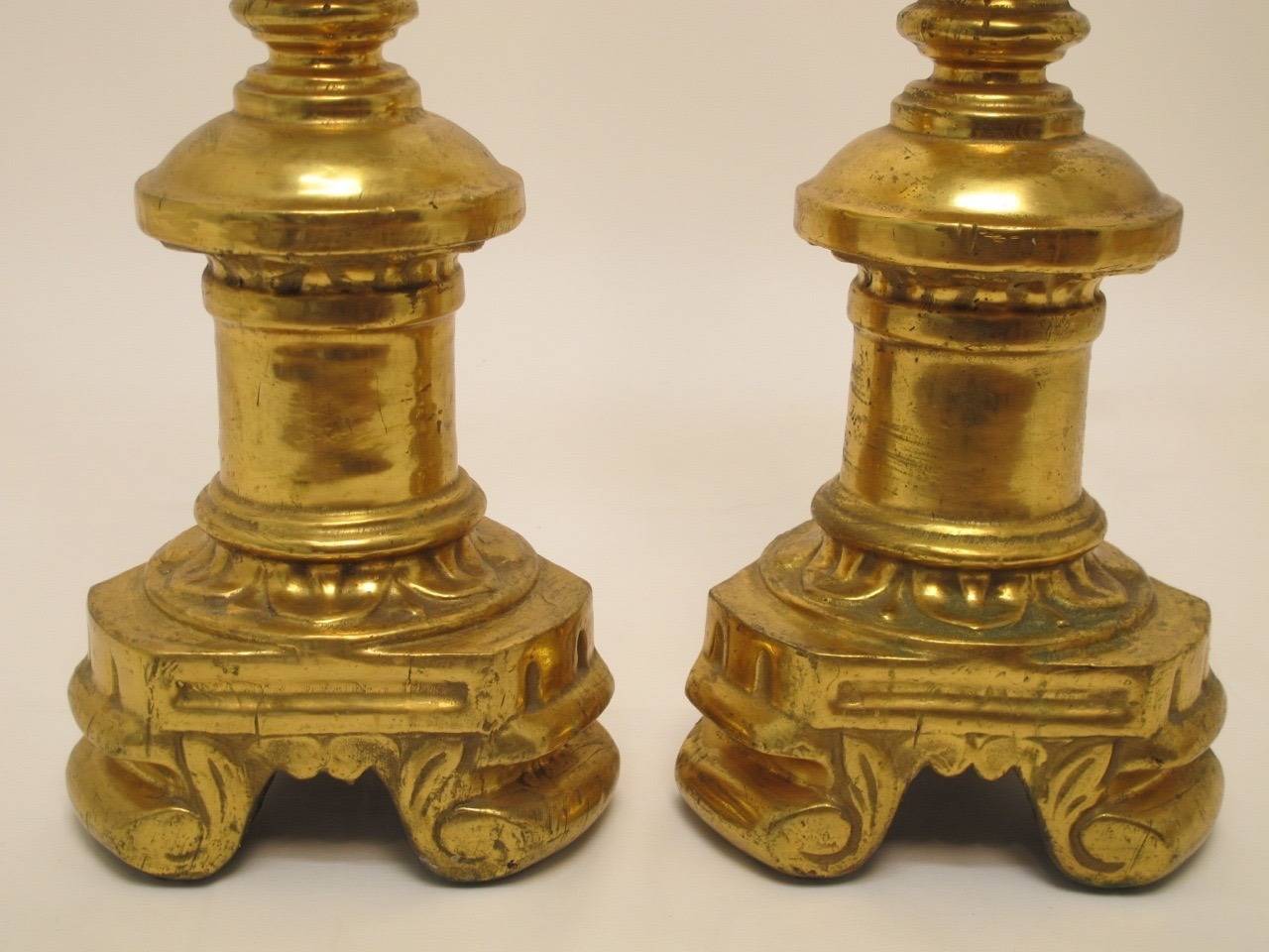 19th Century Italian Gilt Altar Prickets 3