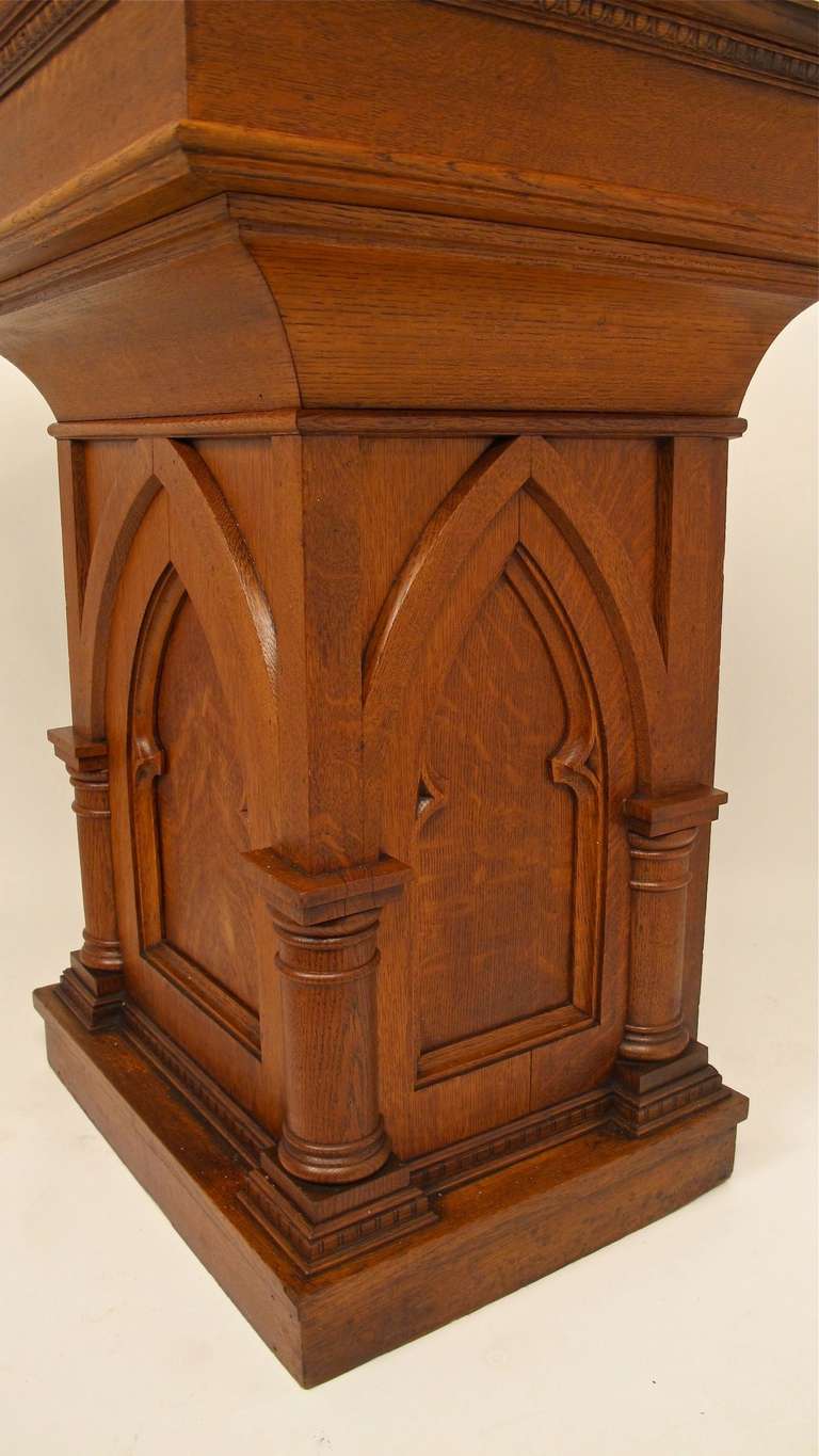 19th Century American Gothic Revival Oak Podium