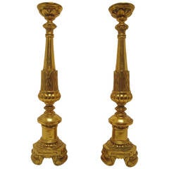 19th Century Italian Gilt Altar Prickets