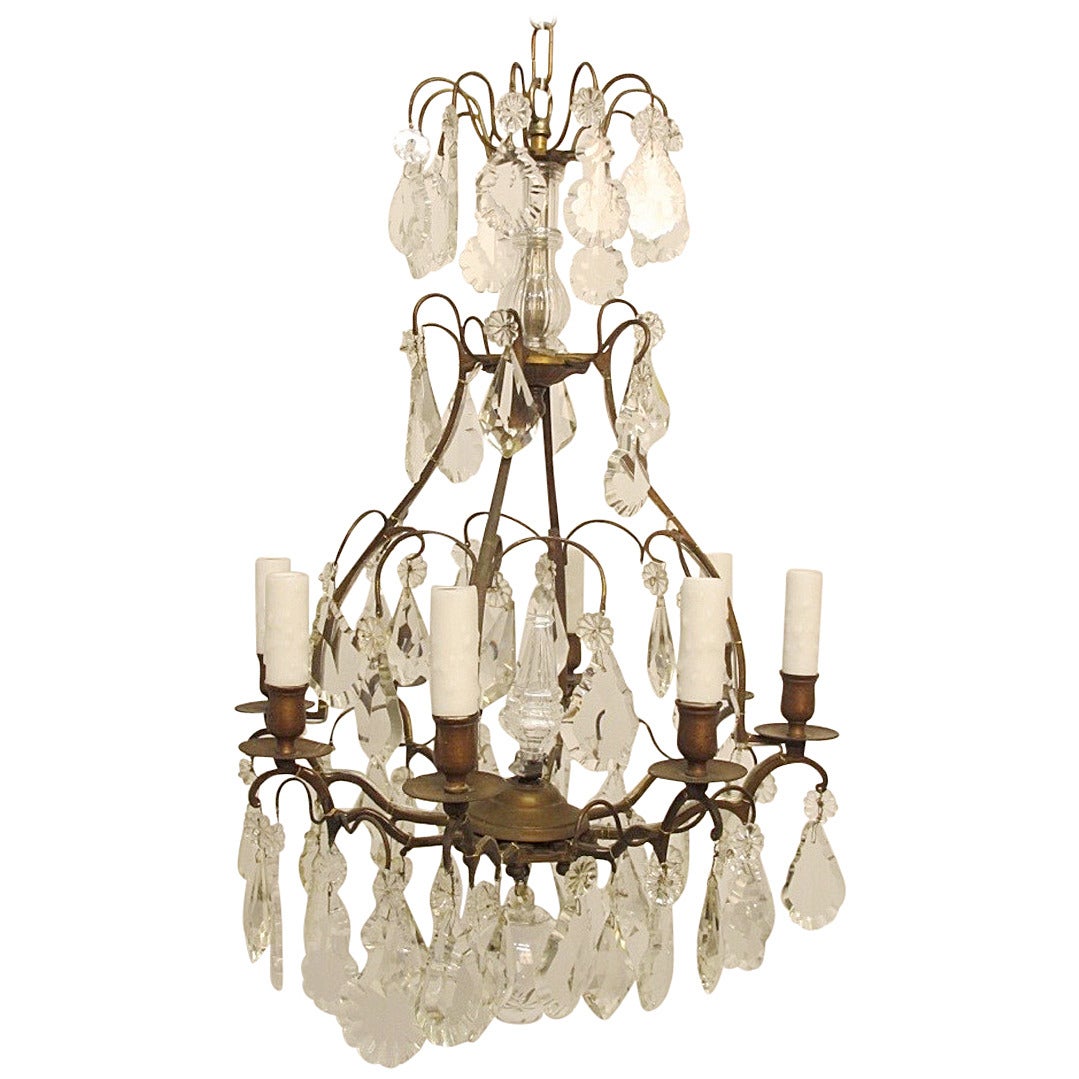 French Bronze Ball Chandelier For Sale at 1stDibs
