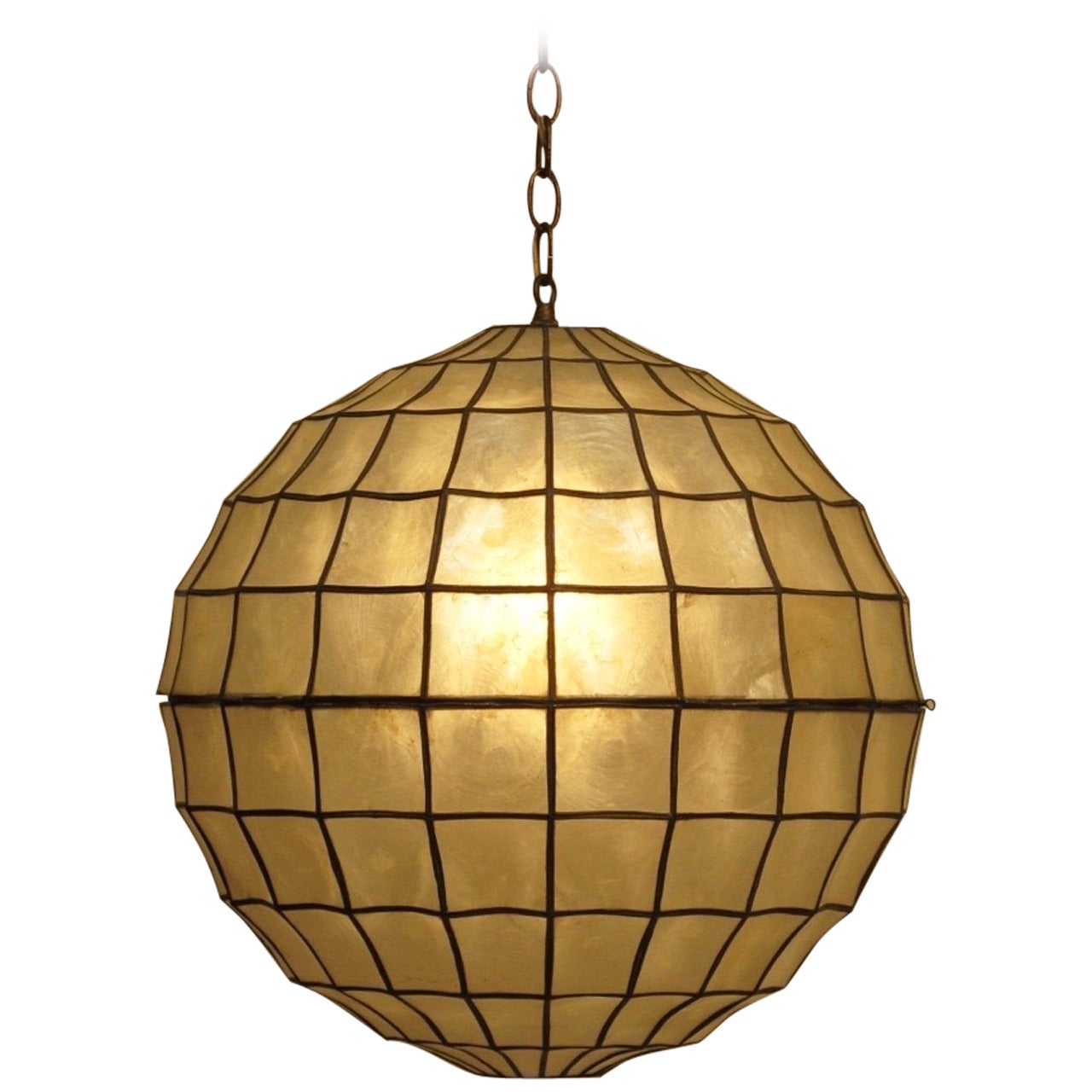 Mid Century Capiz Shell Light Fixture