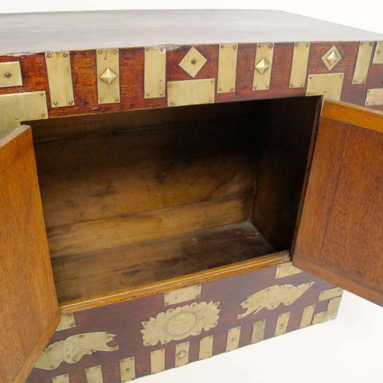 Wood Korean Chest with Brass Hardware.l