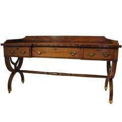 Antique Regency Mahogany "X" Stretcher Buffet or Console