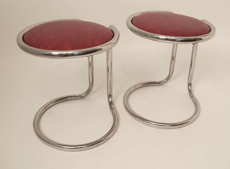 Vintage Chrome Stools 2