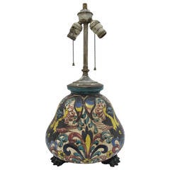 1920s Italian Pottery Lamp