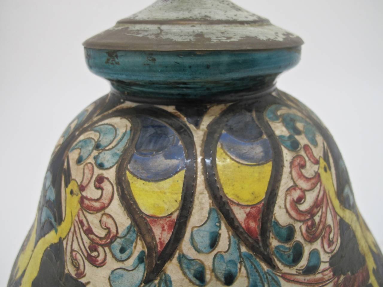 20th Century 1920s Italian Pottery Lamp