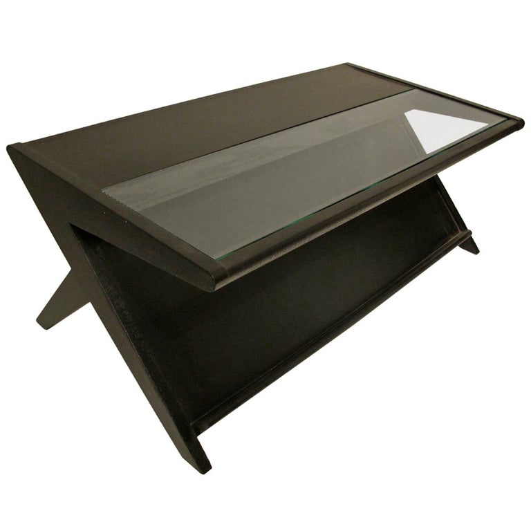 Retro Coffee Table Mid Century Modern Side Table TV Stand Magazine Shelf Rack