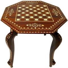 Anglo-Indian Rosewood Game/Chess Table