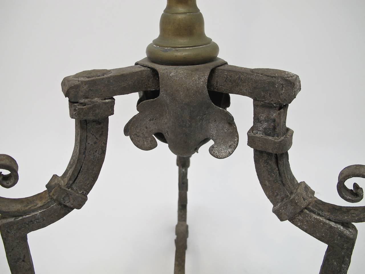 18th Century Italian Wrought Iron Candle Stand 1