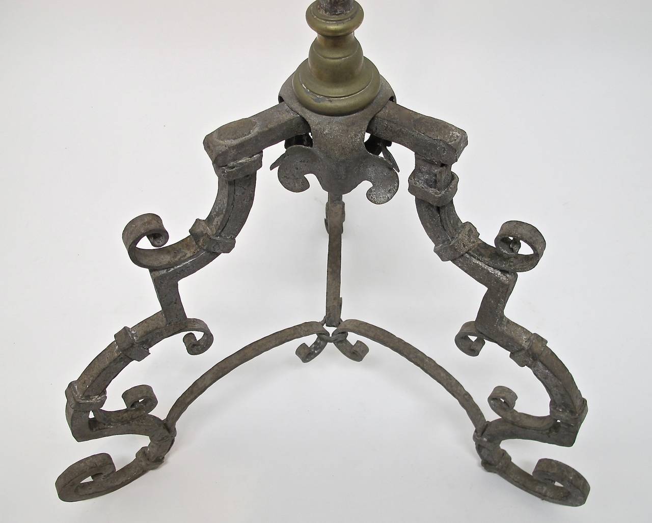 18th Century Italian Wrought Iron Candle Stand 3
