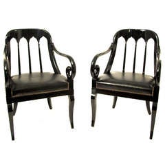 Stylish Pair of Regency Gothic Armchairs