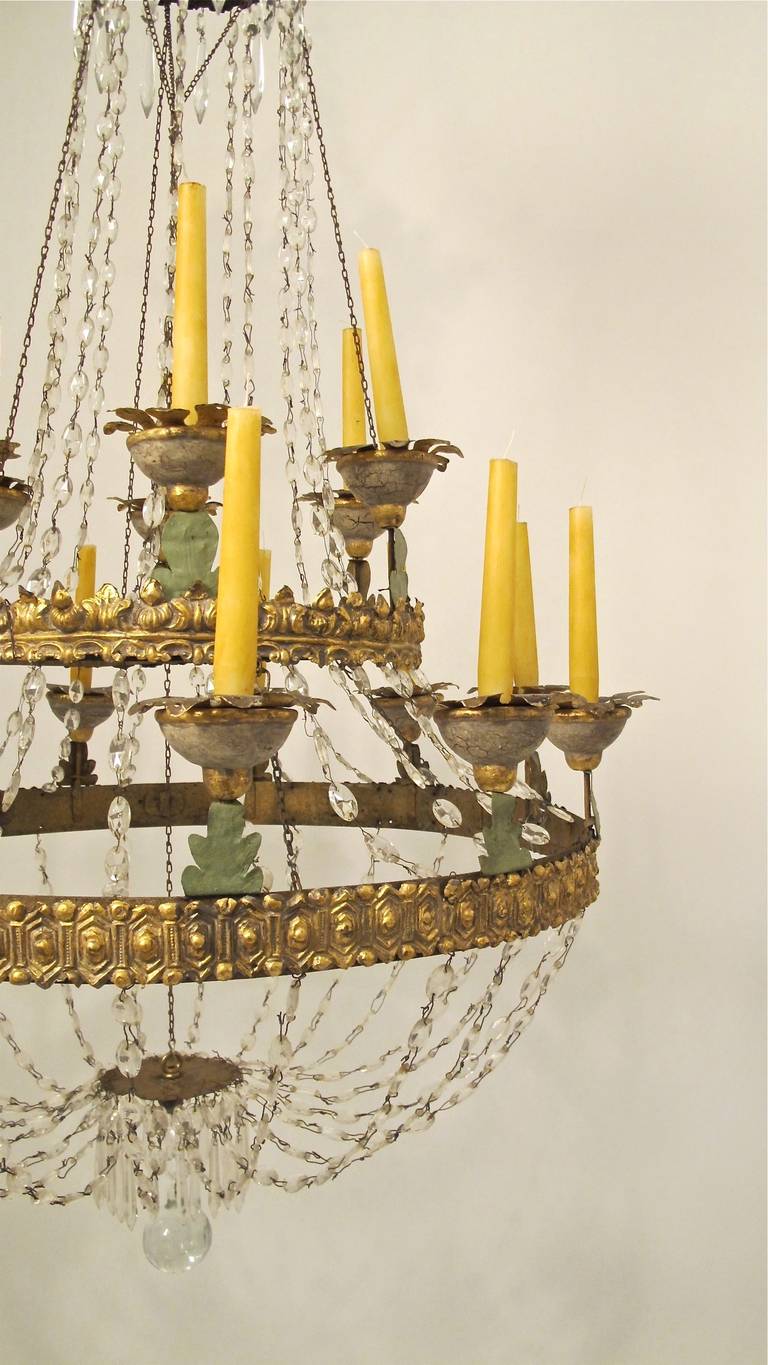 Brass Extraordinary  18th cent. Italian Candle Chandelier