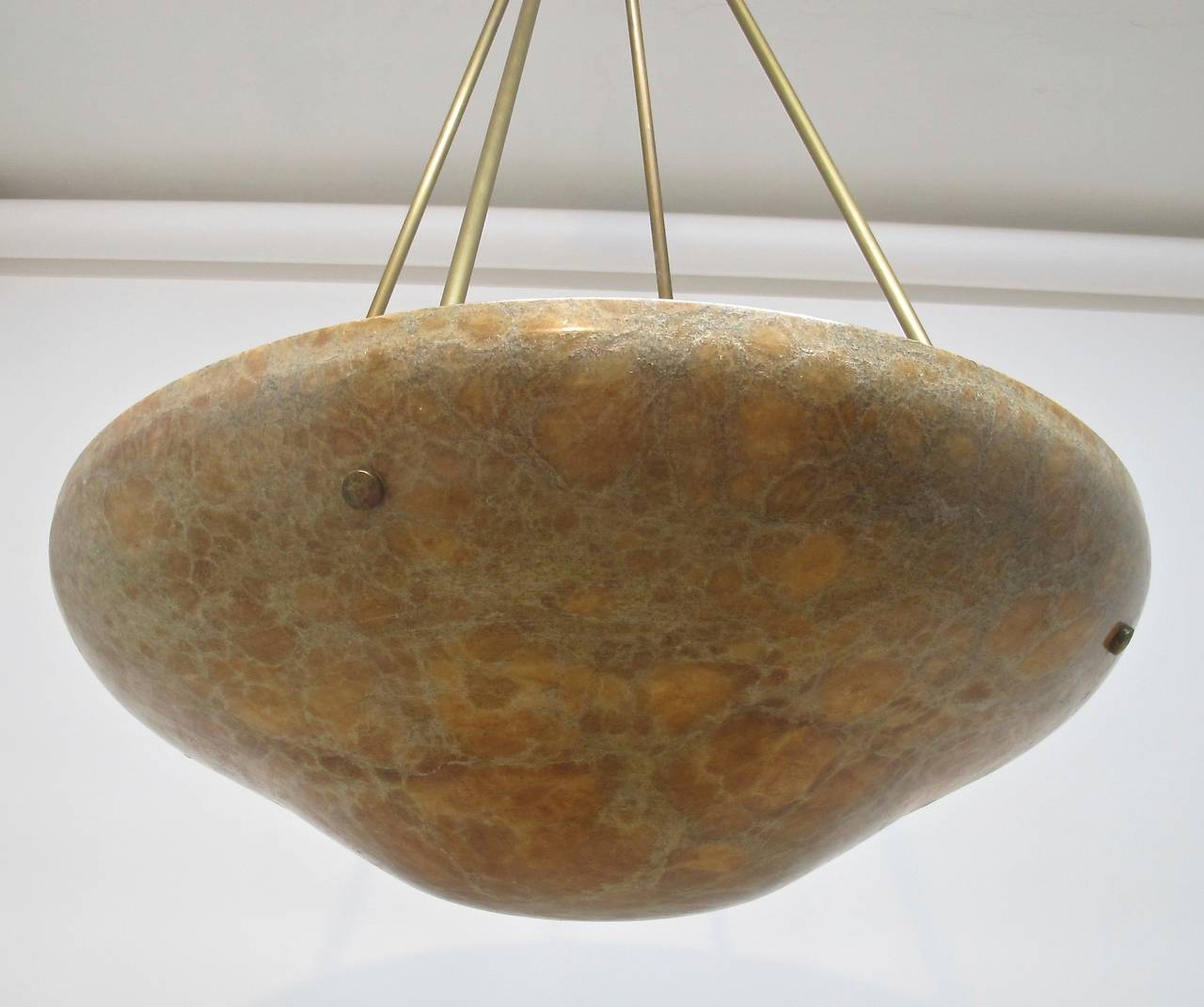 Large Alabaster Ceiling Light In Excellent Condition In San Francisco, CA