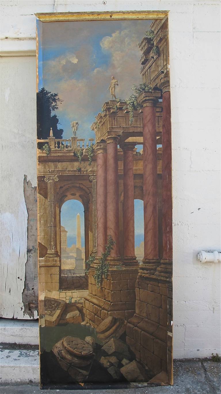 Très grande huile sur toile du très respecté artiste de San Francisco Albert Proon (1933-2006). Cette extraordinaire peinture murale provient de sa succession personnelle et a été accrochée dans sa maison. La peinture n'est pas sur châssis ou