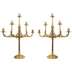 Brass Gothic Revival Candelabra 8