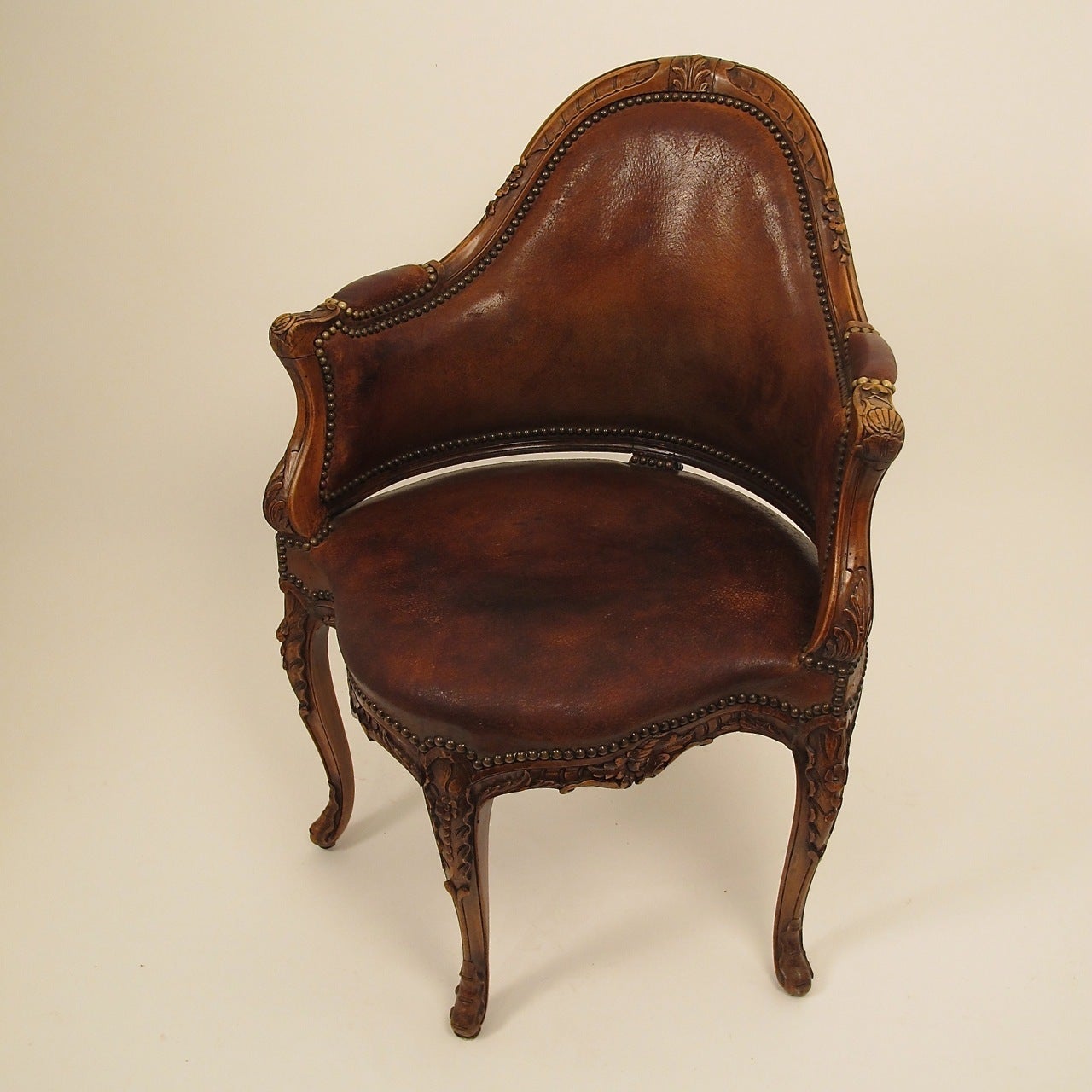 French Leather Desk/Library/Corner Chair