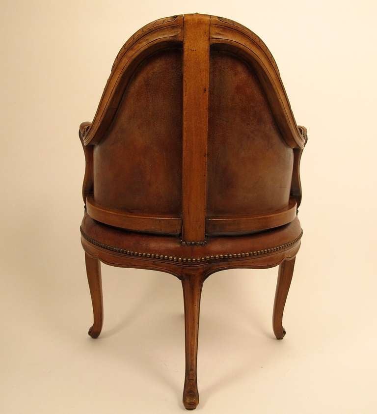 20th Century French Leather Desk/Library/Corner Chair