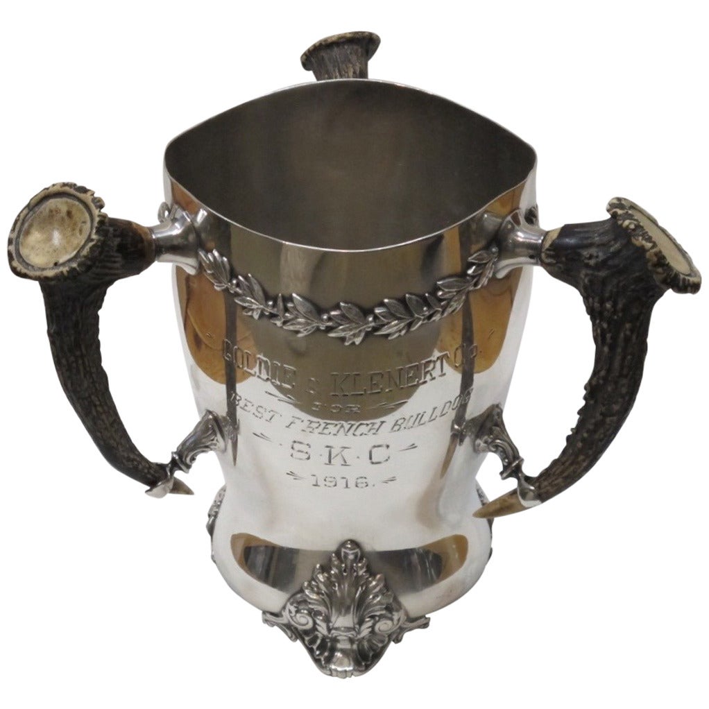 Antique "Best French Bulldog" Trophy
