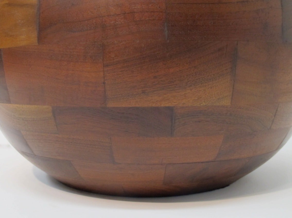Polished Very Large Hand Made Mid-20th Century Walnut Lamp