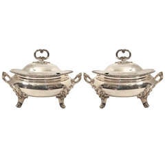 Pair of 19thC Sheffield Tureens