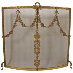 Vintage Brass Fire Screen