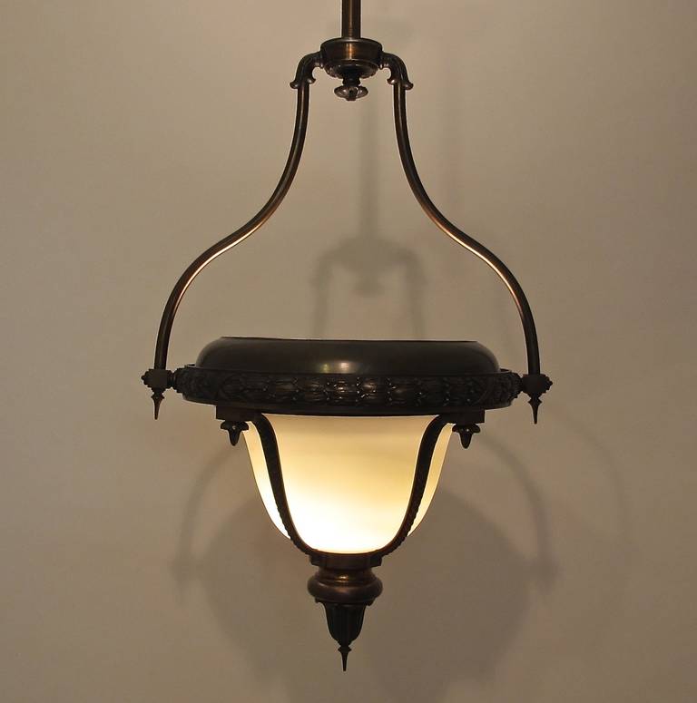 19th Century Bronze Gas Light Fixture In Excellent Condition In San Francisco, CA