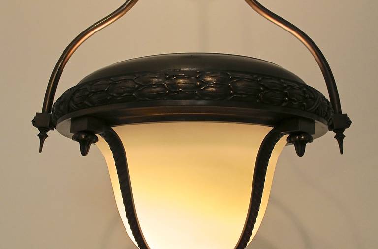 19th Century Bronze Gas Light Fixture 1
