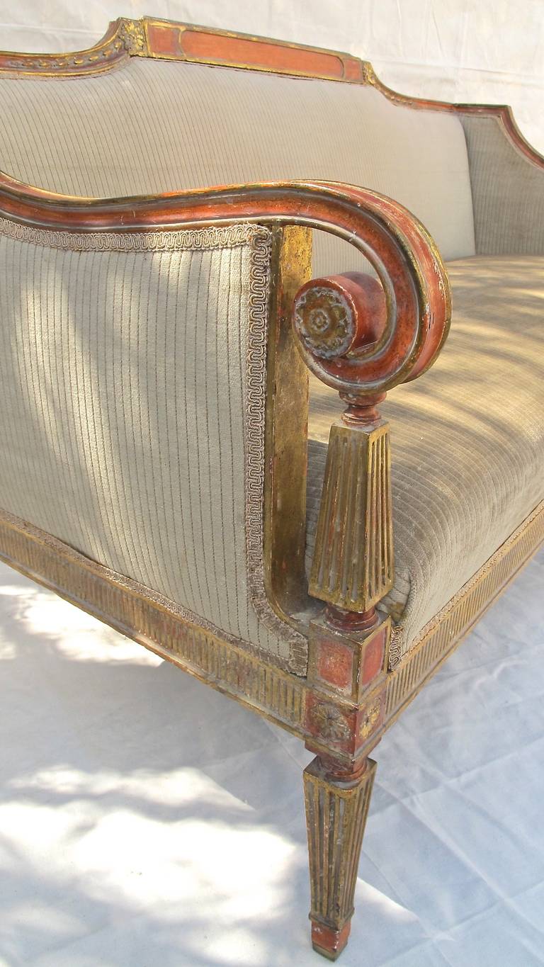 Carved Neoclassical Style Sofa