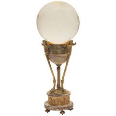 French Egyptian Revival Stand with Glass Sphere