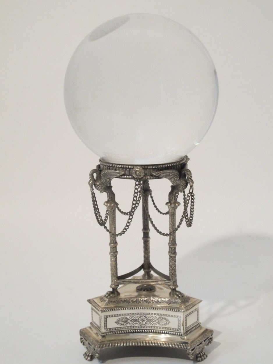 Glass Sphere on Neoclassical Stand 3