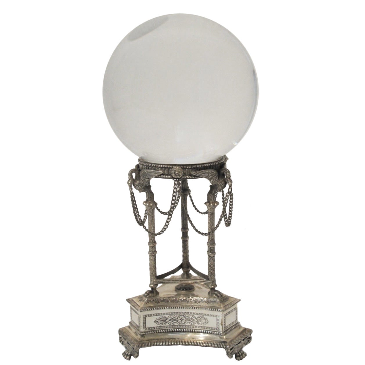 Glass Sphere on Neoclassical Stand