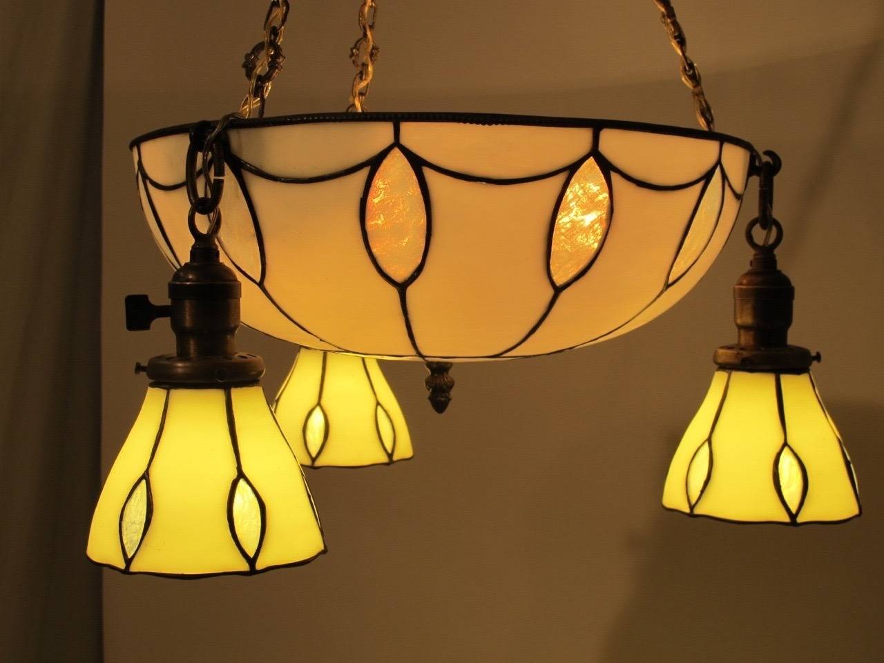 Leaded Glass Light Fixture For Sale at 1stDibs