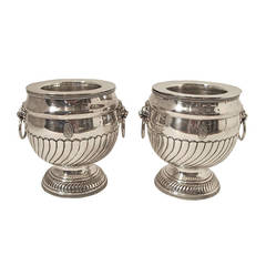Pair of Sheffield Silver Plate Champagne/Ice Cooler