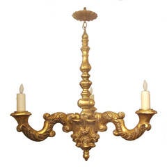 19th Century French, Giltwood Chandelier 12