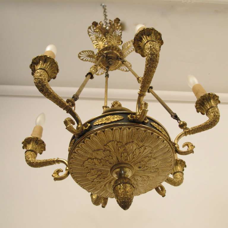 Gilt French Empire Style Ceiling Fixture