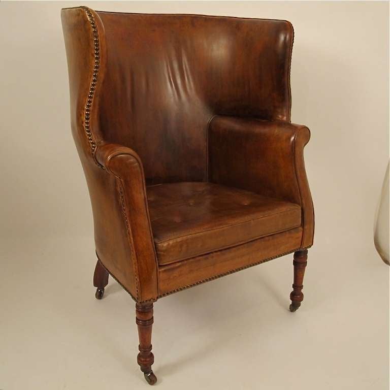 leather barrel back chair