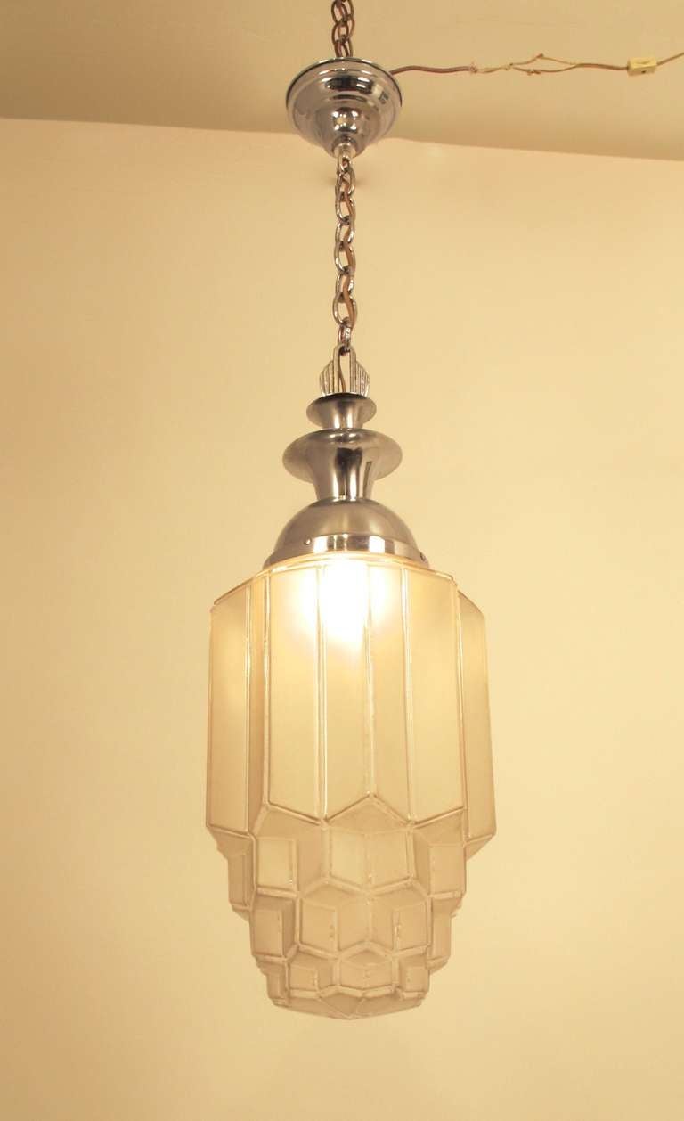 Art Deco Hängende Deckenlampe (Edelstahl)