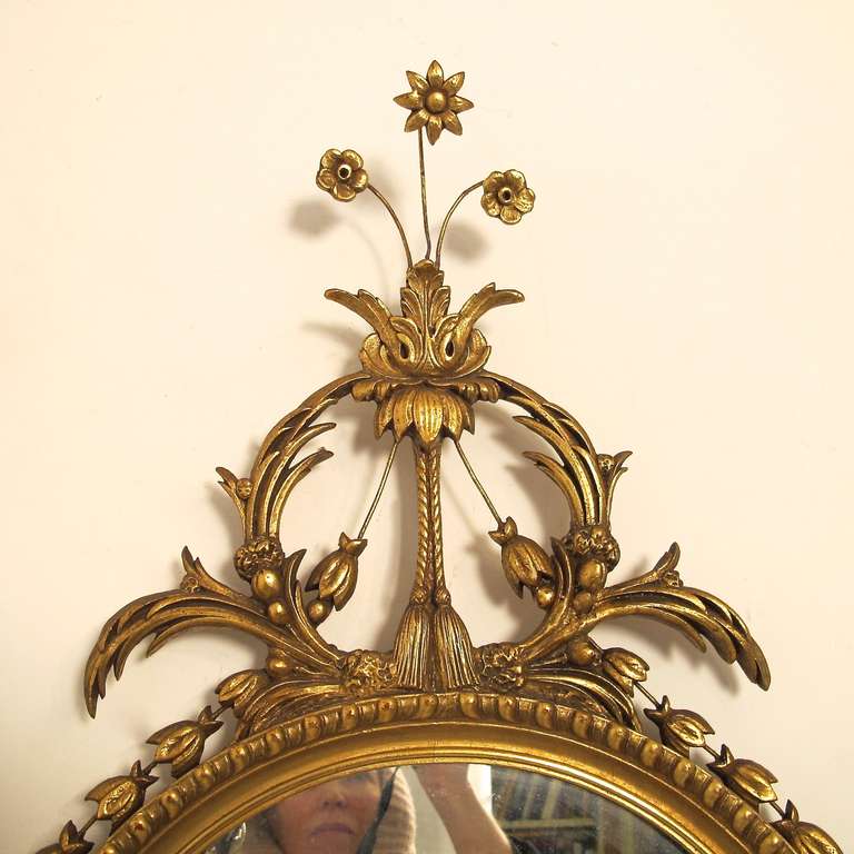 Neoclassical Pair Gilt Round Mirror
