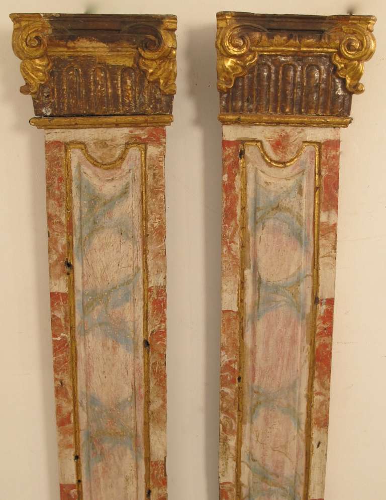 Unknown Pair of Parcel Gilt Pilasters