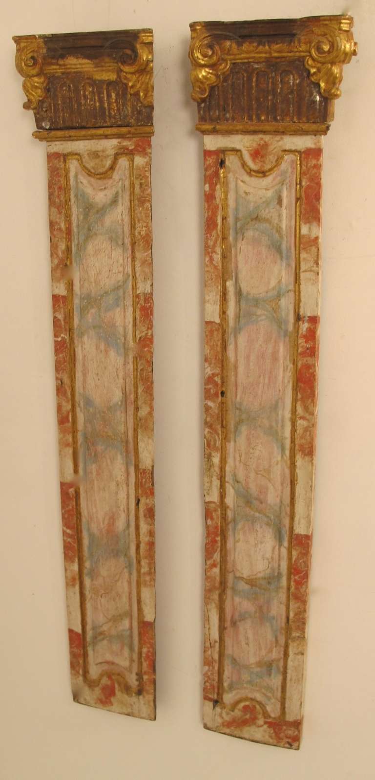 Pair of Parcel Gilt Pilasters 1