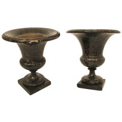 Pair 19th Century Marble Urns Planters